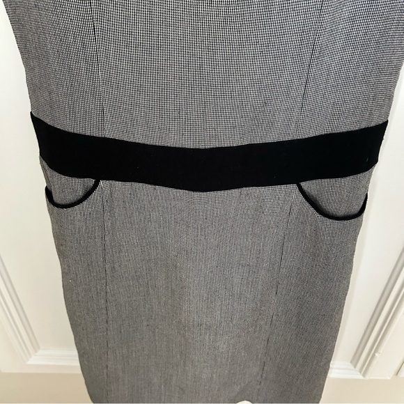 Vintage Cap Sleeve Black White Career Dress XS Work Professional Pockets - Picture 4 of 7
